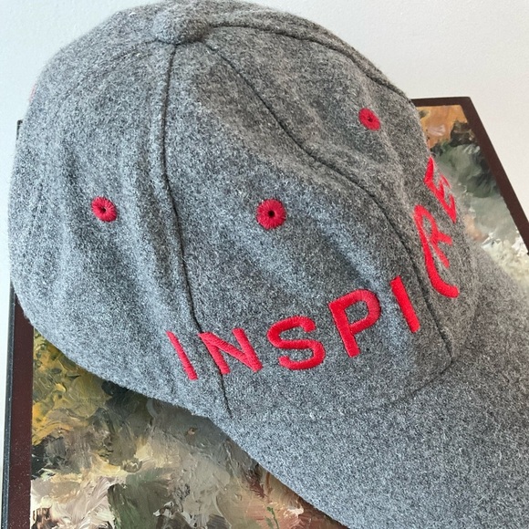 Gap HIV Aids Inspired Gray RED Baseball Cap Hat RARE Oprah Bono "Inspi(RED)" - Picture 3 of 7